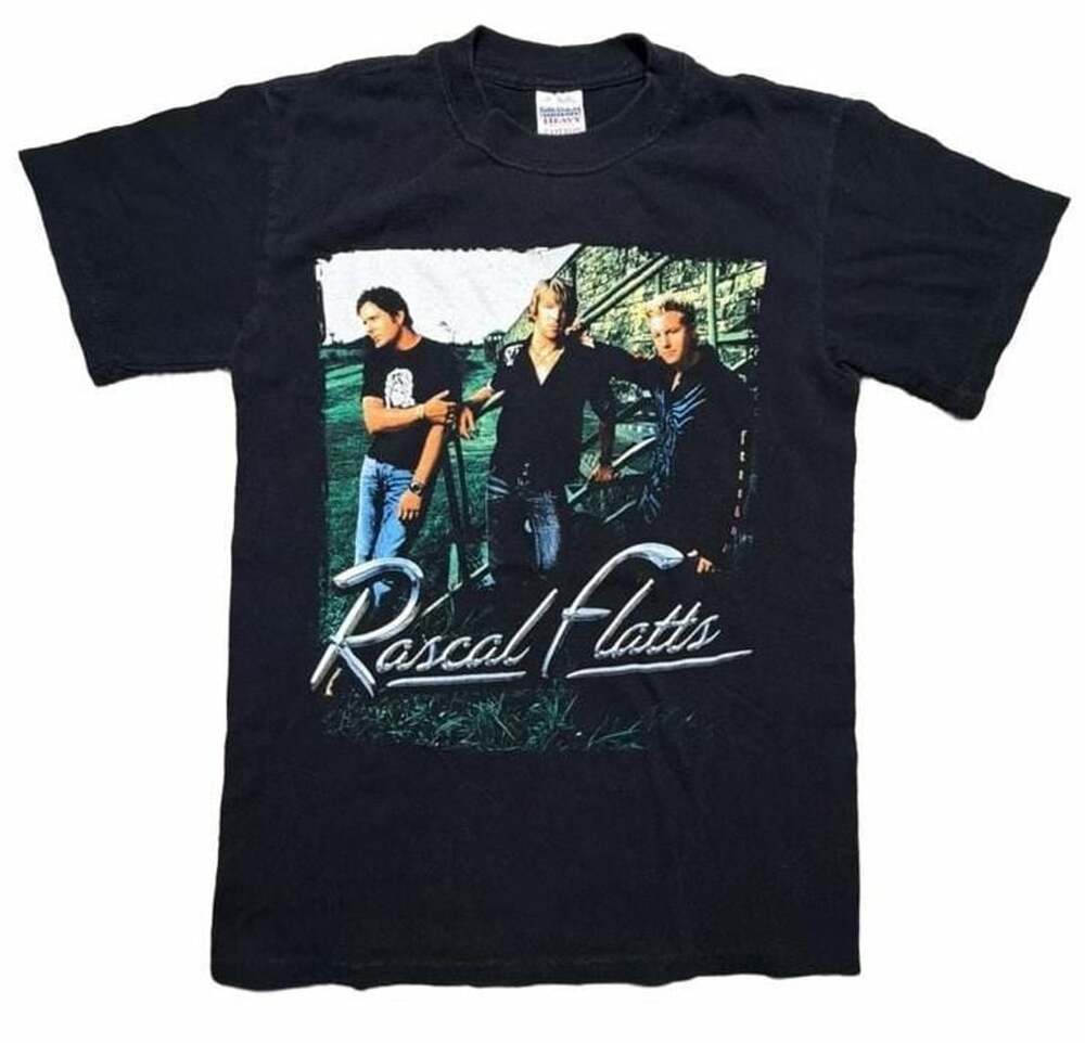 Vintage 2005 Rascal Flatts Here's To You Tour Band T-Shirt Black Gildan S